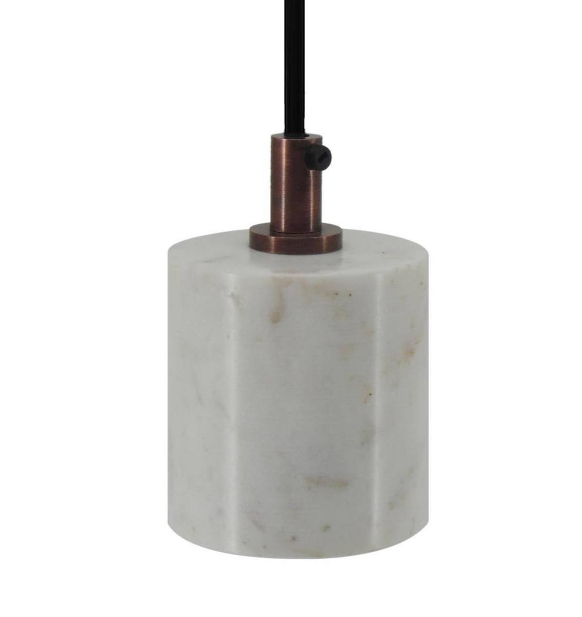 Hängeleuchte Sigma H: 10,5 Cm 1-Flammig Naturstein Rund - Weiß, Trend, Stein/Metall (7/7/10,5cm) - Kayoom