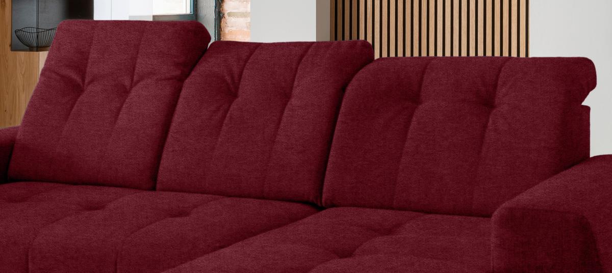 Ecksofa Mit Usb-anschluss Sano, Bordeaux, S: 258x180 Cm - Bordeaux/Schwarz, MODERN, Textil (258/180cm) - Livetastic