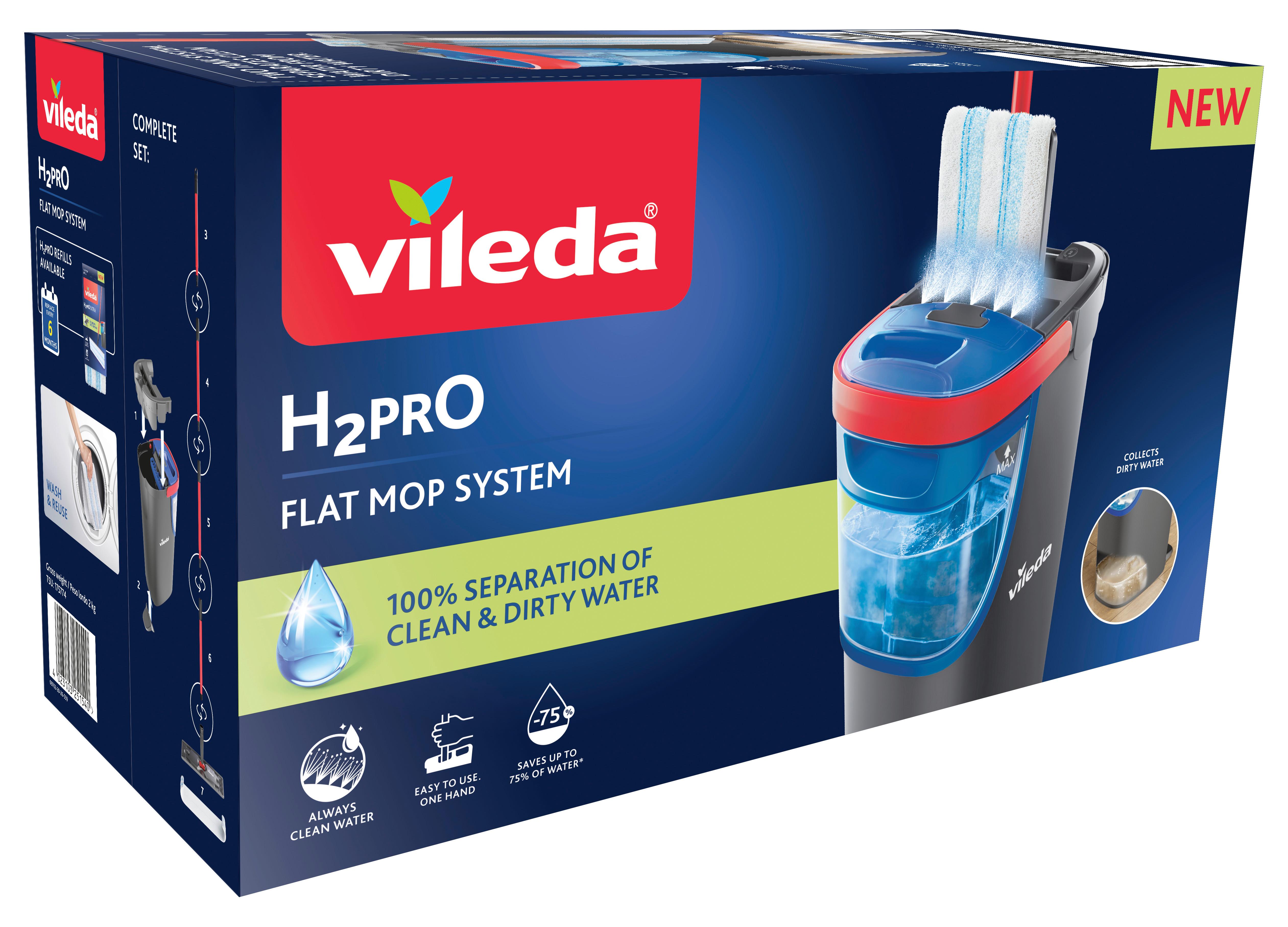 Čistiaca sada H2PrO VILEDA H2PRO PLOCHÝ MOP - Basics (43.3/24.1/17.6cm) - Vileda
