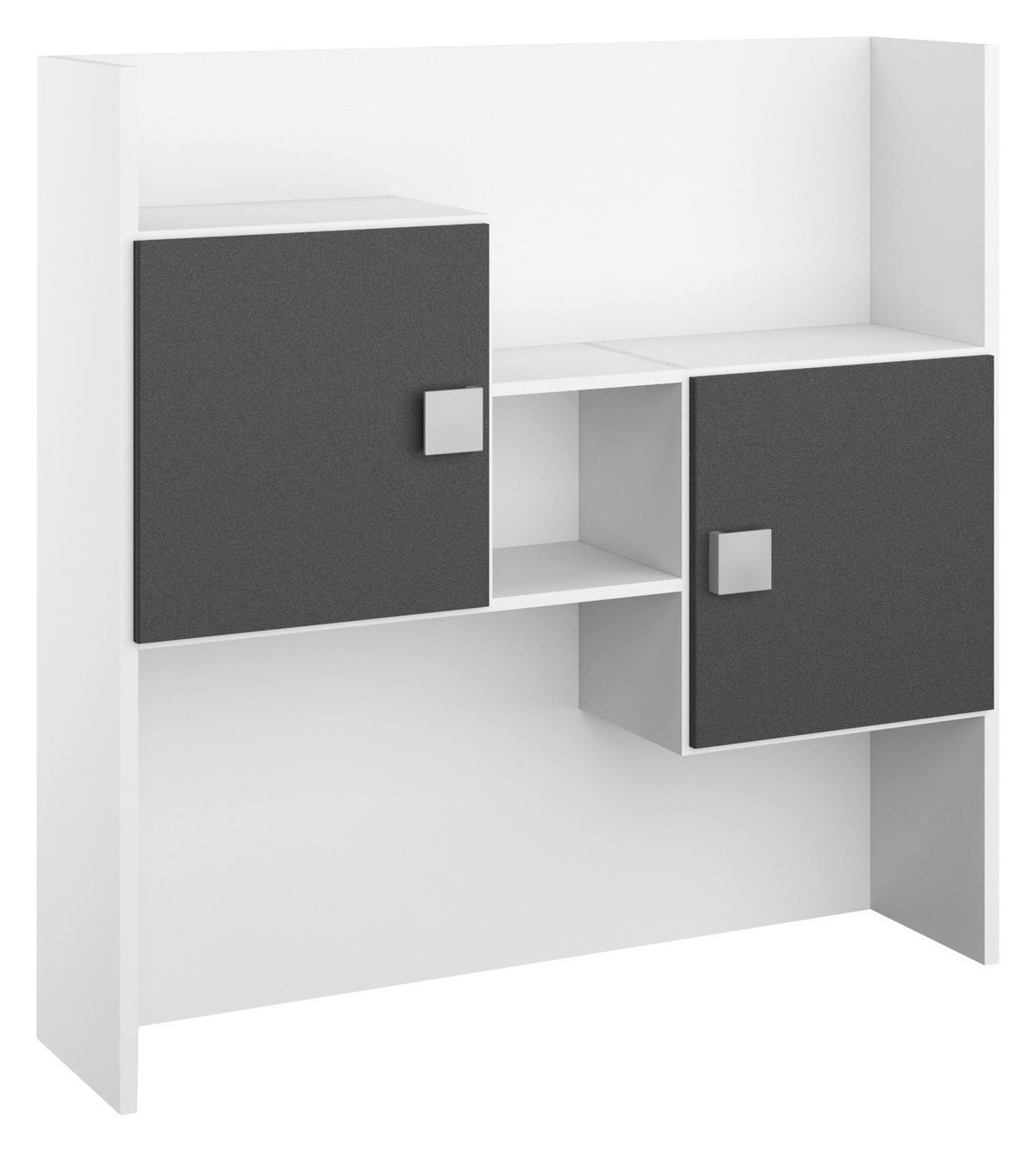 Jugendzimmer Skate 4-teiliges Set - Dunkelgrau/Weiß, KONVENTIONELL, Holzwerkstoff (90/200cm) - Rauch Möbel