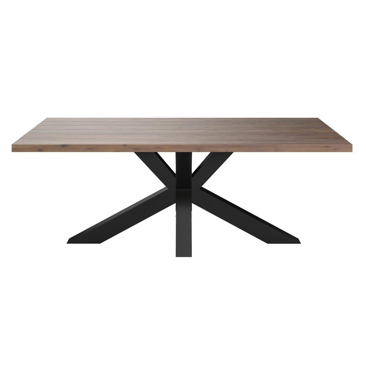 Gartentisch Stockholm Akazienholz L 200cm - Schwarz/Akaziefarben, MODERN, Holz/Metall (200/100/76cm) - Beldano