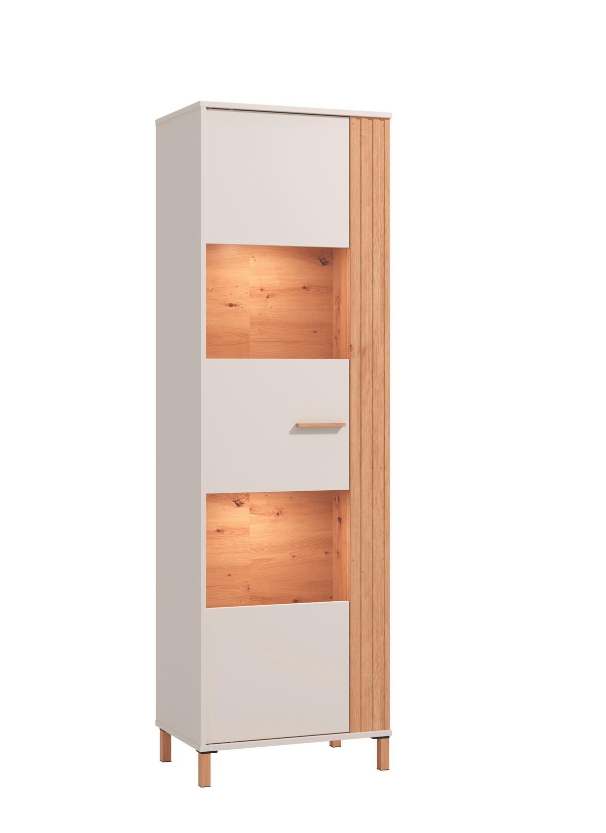 Vitrin Belfort - tölgyfa színű, Modern, faalapú anyag (59,5/192,5/40cm)