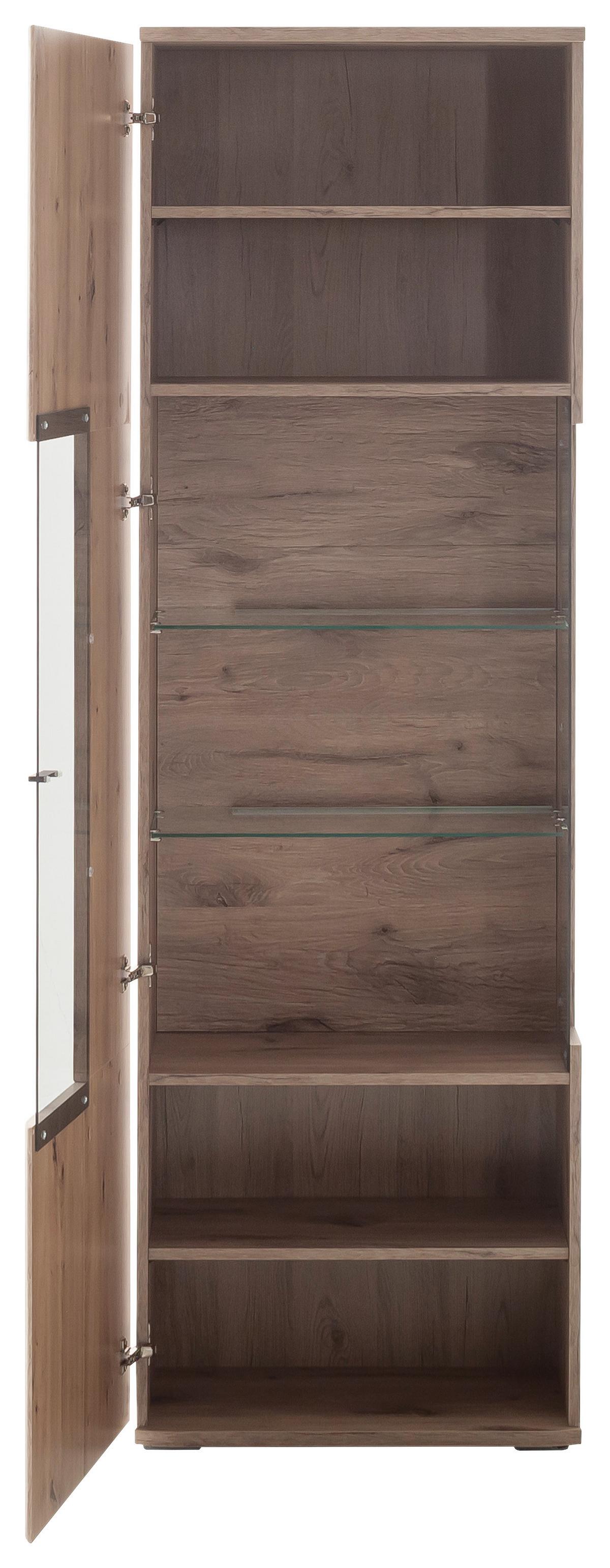 Vitrine Prato Eichefarben B 60 cm - Eichefarben, Design, Glas/Holzwerkstoff (60/199/37cm) - MID.YOU