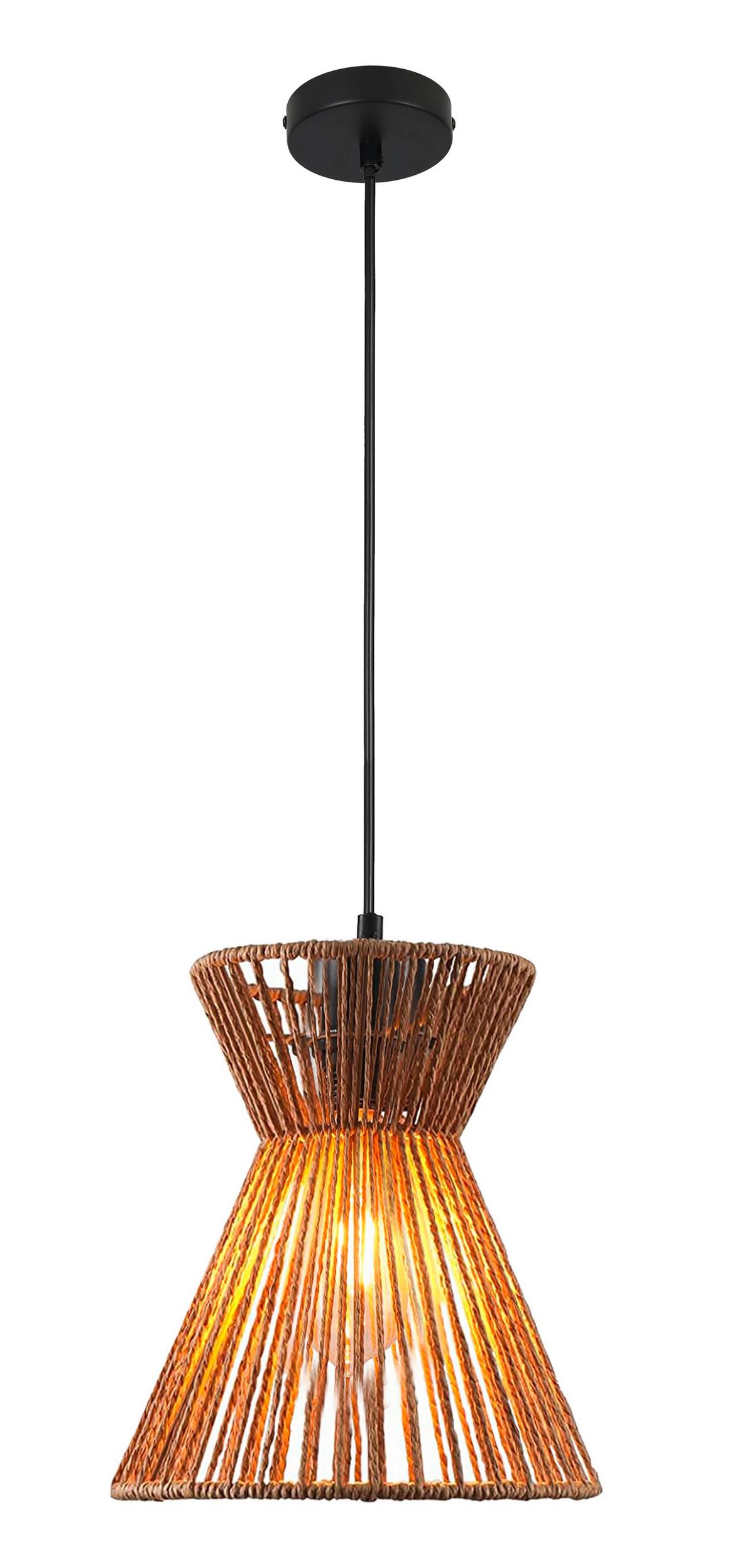 Závesné svietidlo Naturm - čierna/prírodná farba, Konventionell, kov/papier (30/120cm) - Mömax