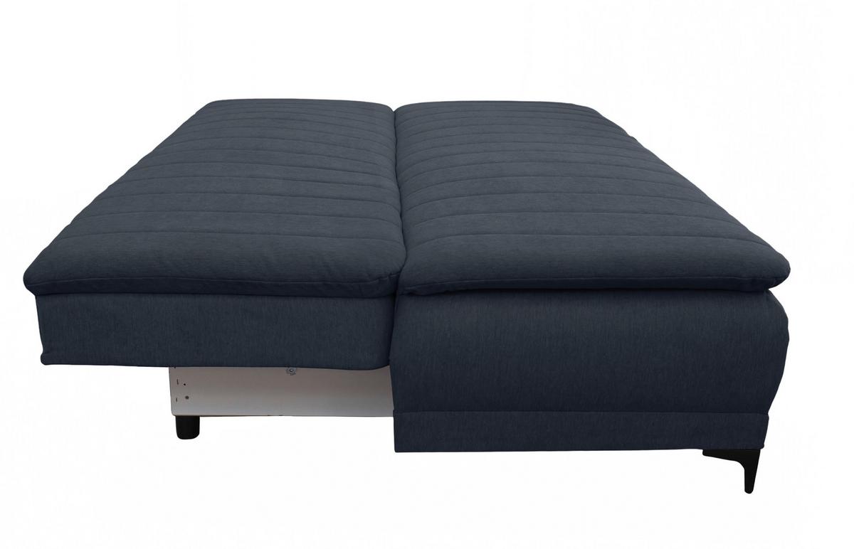 Schlafsofa Moliss Dunkelblau B: 202 cm - Schwarz/Dunkelblau, Basics, Textil (202/98/78cm) - Livetastic