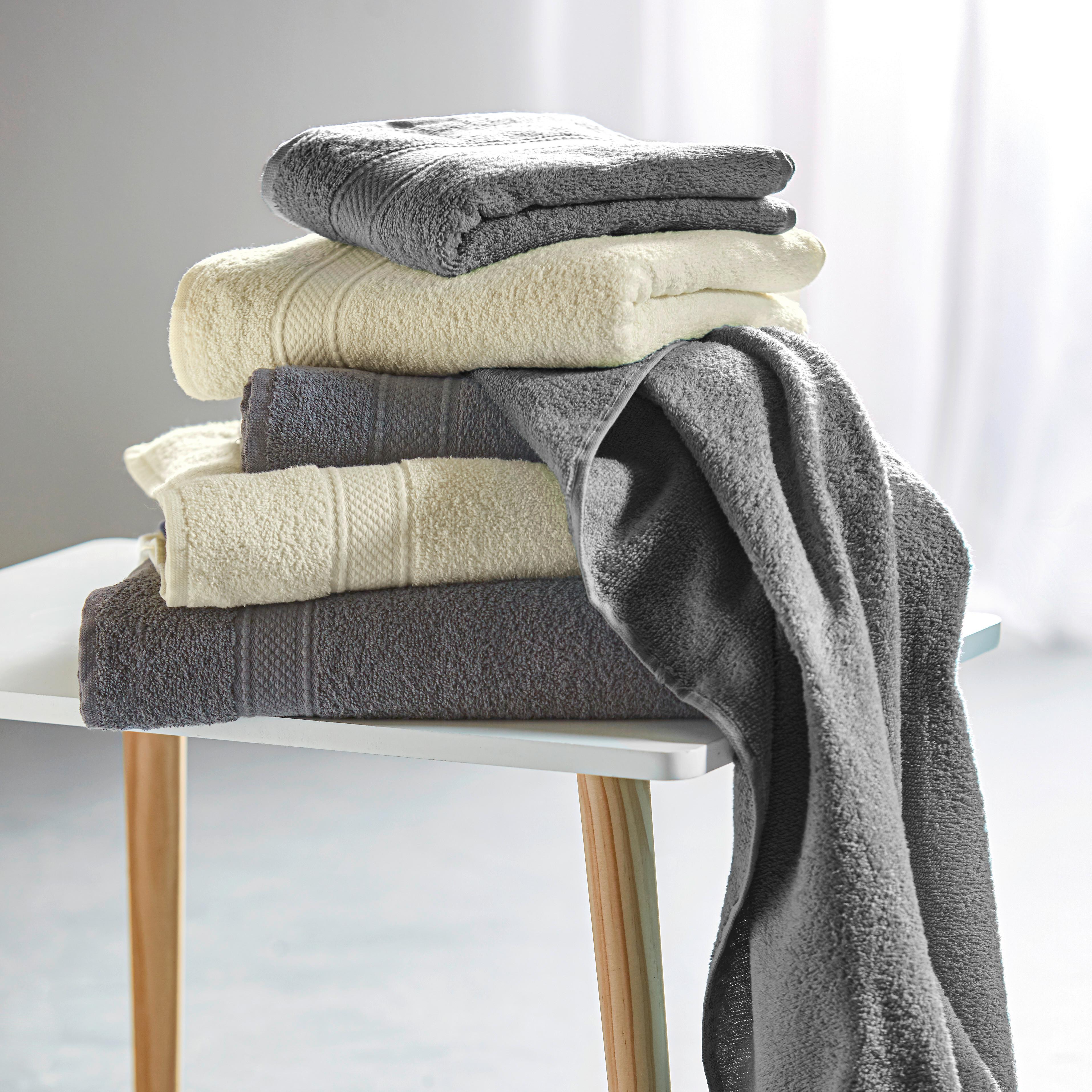 RUČNÍK DO KOUPELNY Cindy, 70/140cm, šedá - šedá, textil (70/140cm) - Modern Living