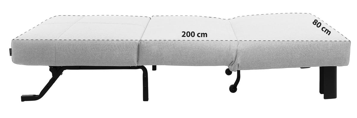 Schlafsessel Columbus Hellgrau inkl. Zierkissen - Hellgrau/Schwarz, Design, Textil (85/85/100cm) - Max Winzer