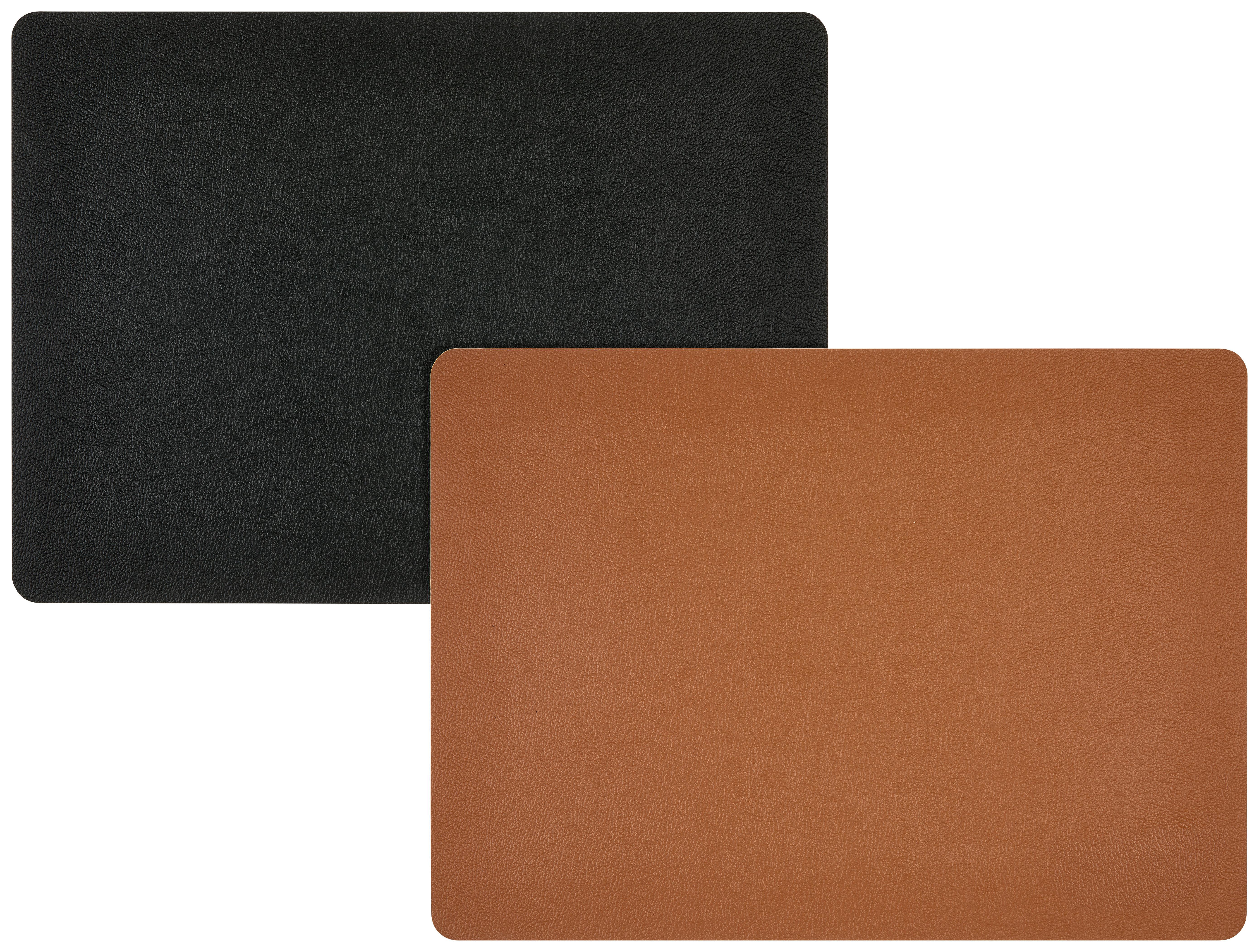 Étkezőalátét Tanita Kb. 46/33cm - barna/fekete, Basics, bőr (46/33cm)