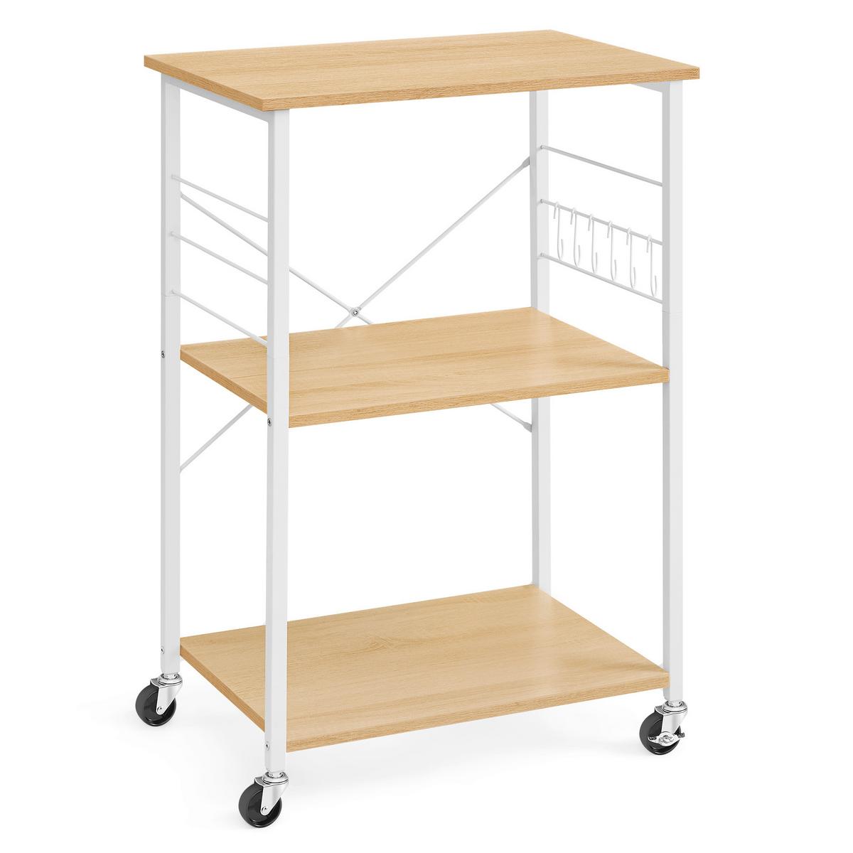 Regal Kitchen Shelf - Eichefarben/Weiß, MODERN, Holzwerkstoff/Metall (60/89/40cm) - MID.YOU