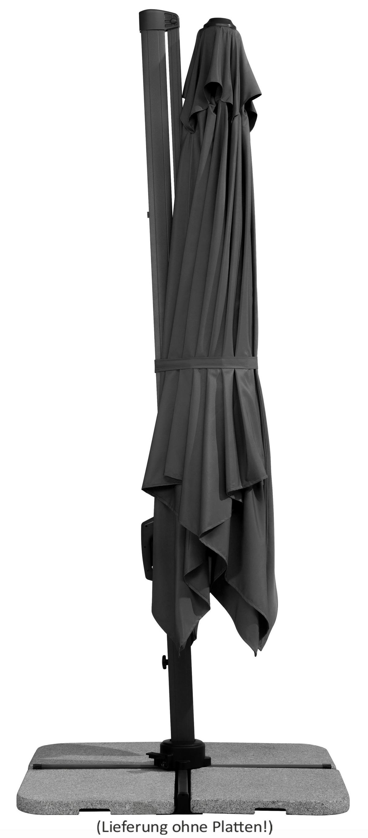 Ampelschirm Rhodos Twist BxHxT: 358x263x300 cm Anthrazit - Anthrazit, Basics, Textil/Metall (358/263/300cm) - Schneider