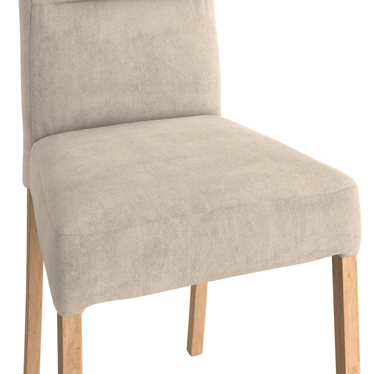 Vierfußstuhl Emma Ii Webstoff Beige B: 43 Cm - Eichefarben/Beige, KONVENTIONELL, Holz/Textil (43/91/58cm)