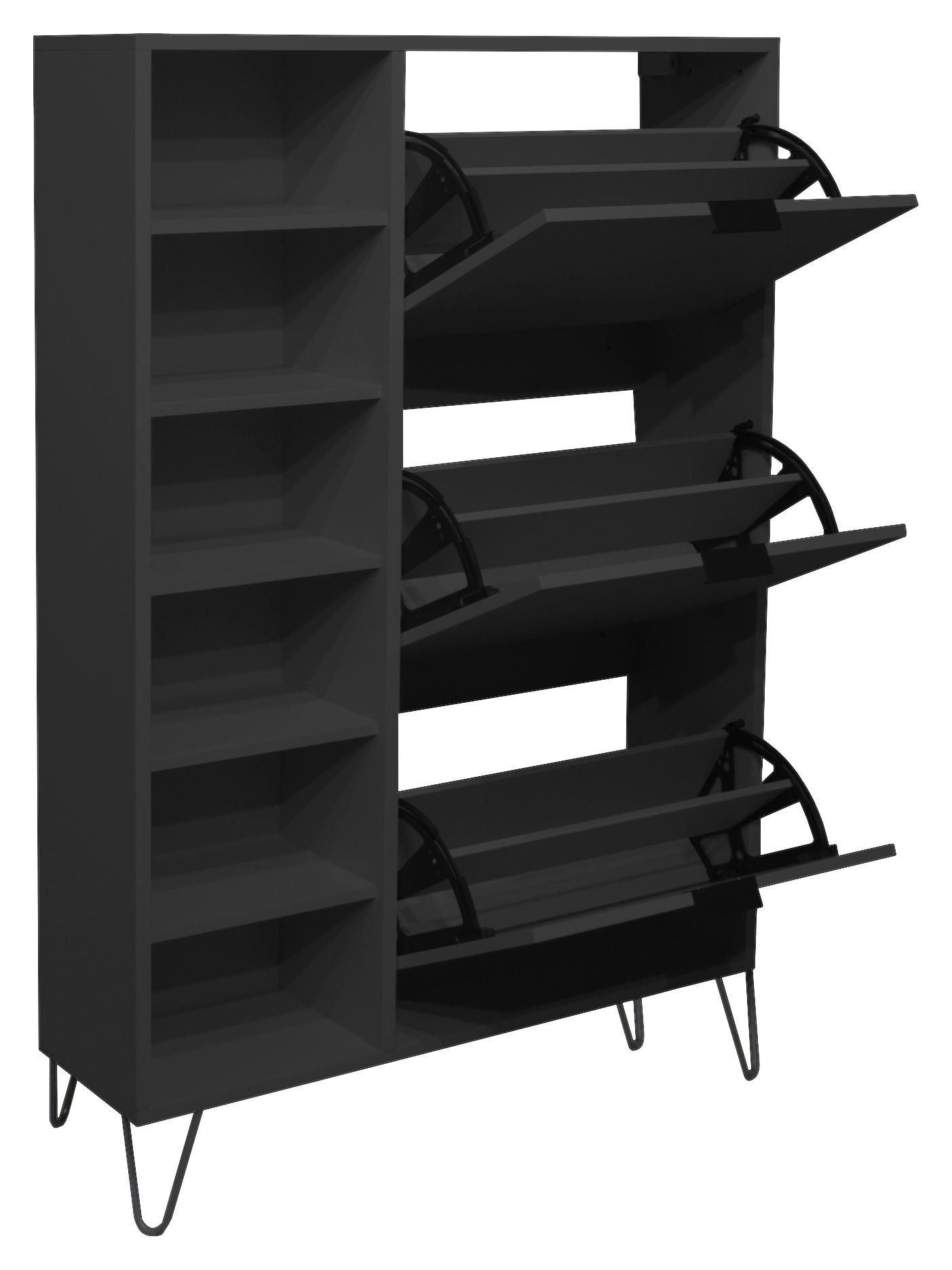 Výklopná Skrinka Na Topánky Bounty, Antracitová - antracitová, Moderný (95/126/25cm) - Premium Living