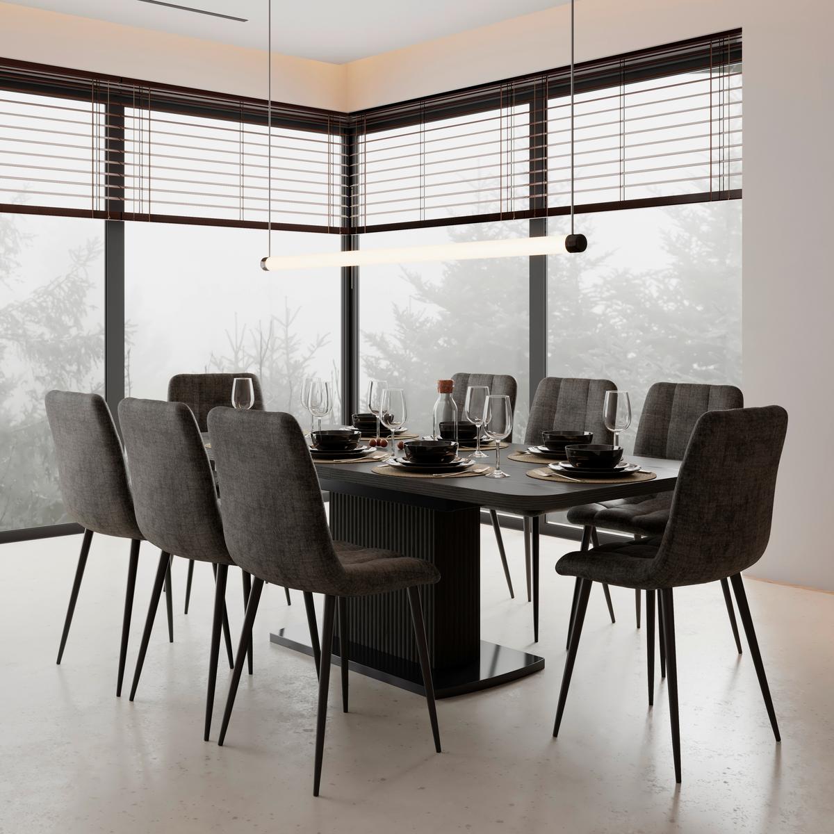 ROZŤAHOVACÍ STÔL AMADO 200X90 CM - čierna/farba vlašského orecha, Modern, kov/drevo (200/76/90cm) - Bessagi Home