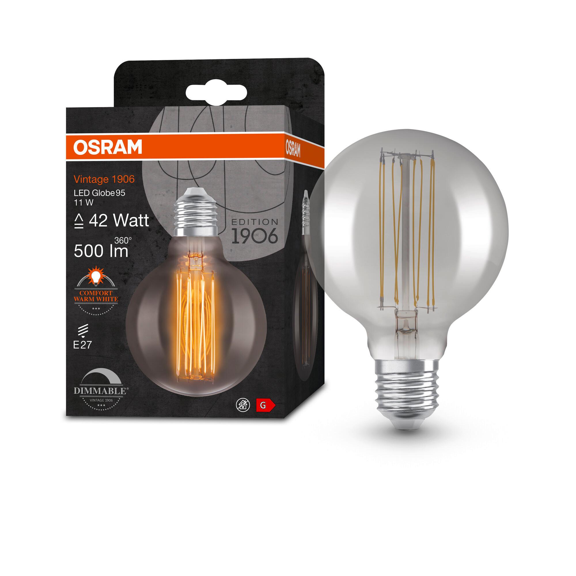 LED-Leuchtmittel Vintage 1906 Led Dim42 11w/180 - Hellgrau, Basics, Glas (9,5/13,8cm) - Ledvance