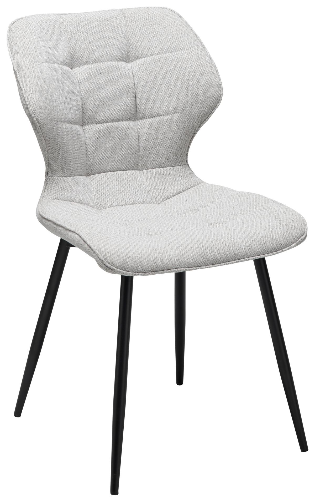 Stuhl Leana - Hellgrau/Schwarz, LIFESTYLE, Holz/Textil (47/82/59cm) - Livetastic