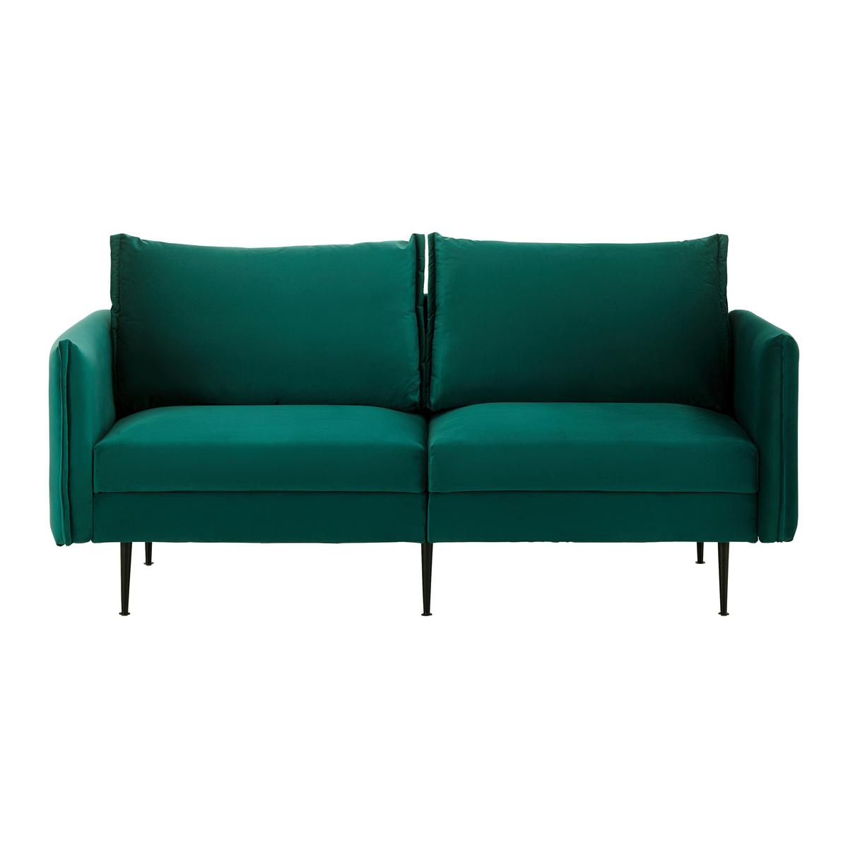 Pohovka YARA zelená - čierna/zelená, Modern, kov/drevo (194/77/92cm) - Bessagi Home