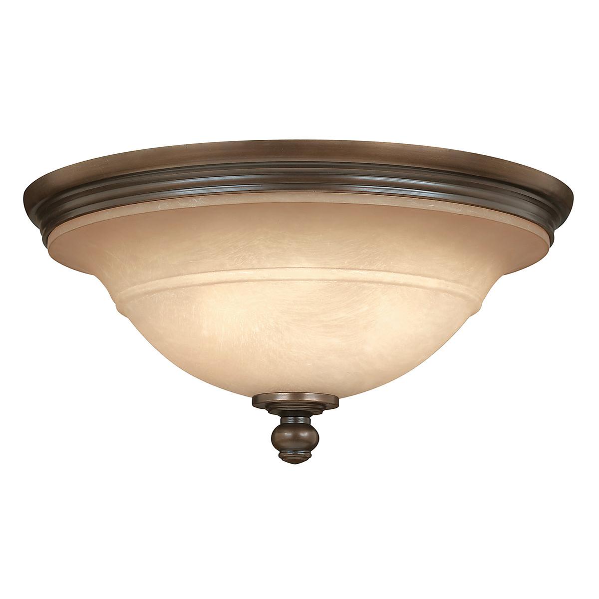 DECKENLEUCHTE HK-PLYMOUTH-F - Bronzefarben, Natur, Glas/Metall (44.5/21cm) - Elstead Lighting