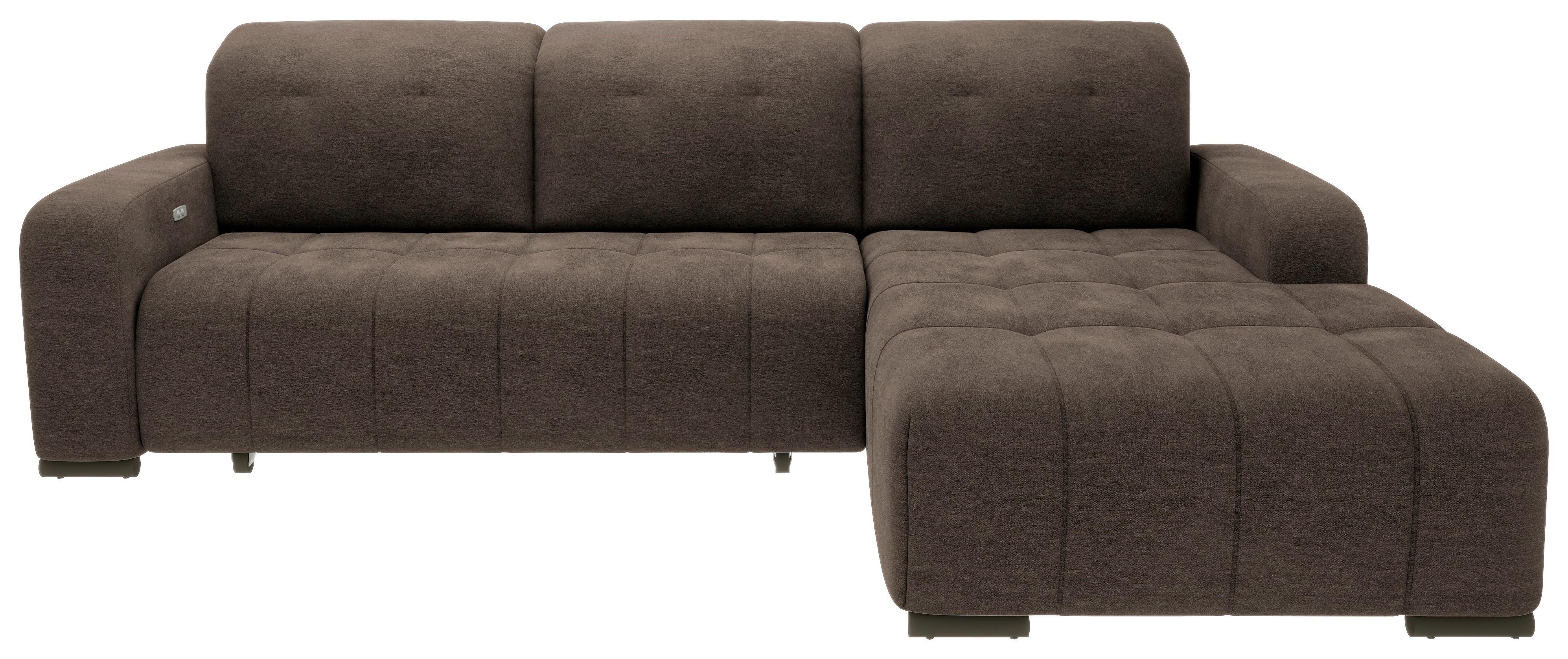 Ecksofa mit Schlaffunktion Vicari Dunkelbraun 185x292 cm - Dunkelbraun/Schwarz, MODERN, Textil (185/292cm) - Livetastic