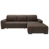 Ecksofa mit Schlaffunktion Vicari Dunkelbraun 185x292 cm - Dunkelbraun/Schwarz, MODERN, Textil (185/292cm) - Livetastic