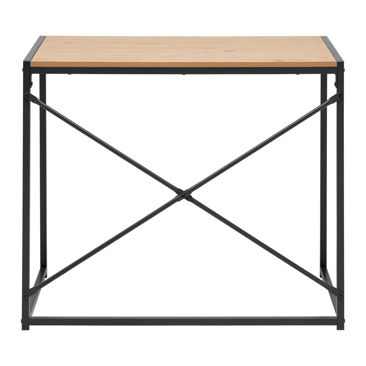 Písací stôl ABBY - prírodná farba/tmavosivá, Modern, kov/kompozitné drevo (90/75/50cm) - Mömax