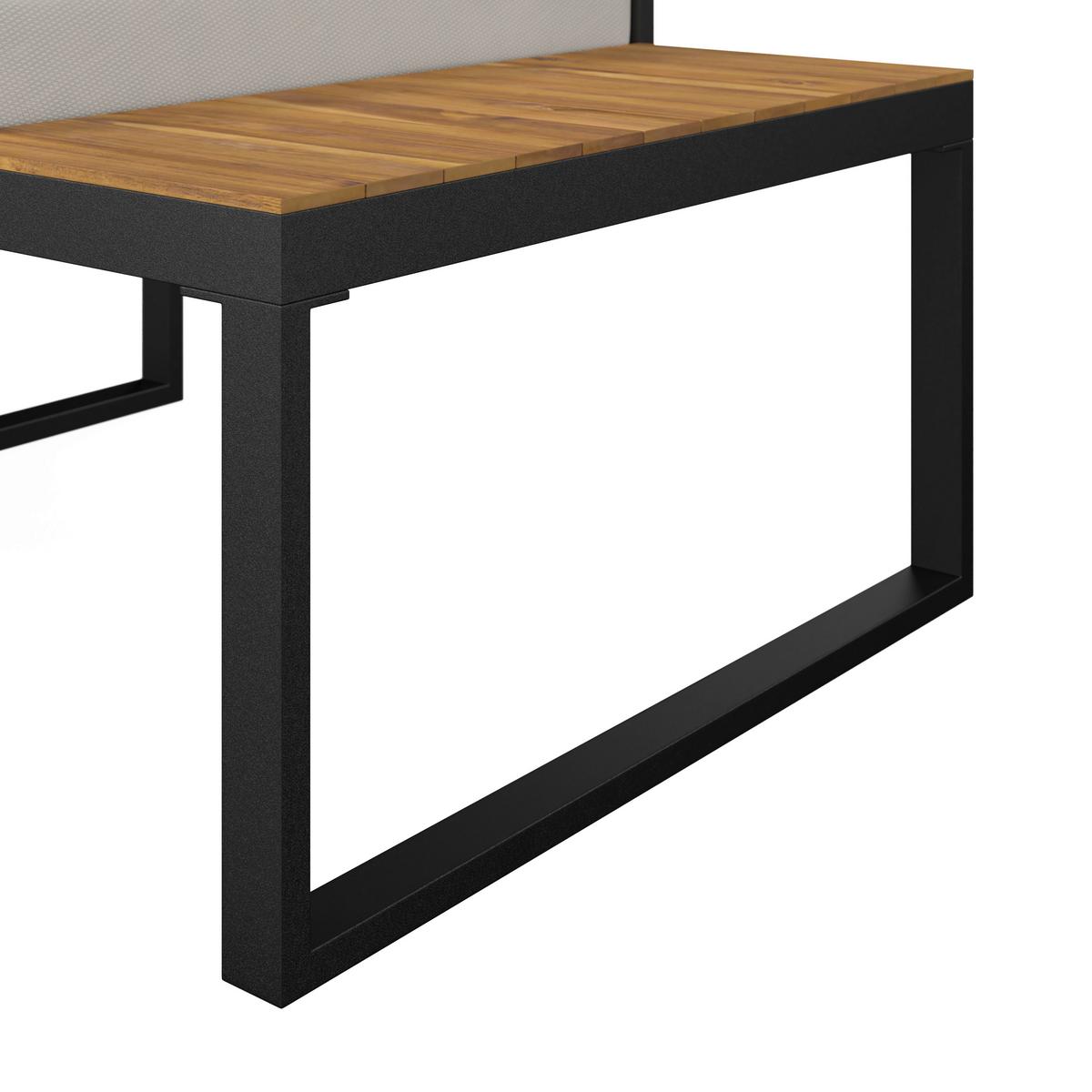 TERASOVÁ SEDACIA SÚPRAVA ADRIANO - čierna/farba akácie, Modern, kov/drevo - Bessagi Garden