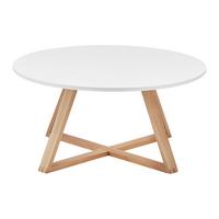 Konferenční stolek MATTIA - bílá/barvy dubu, Moderní, dřevo/kompozitní dřevo (80/80/39cm) - Bessagi Home