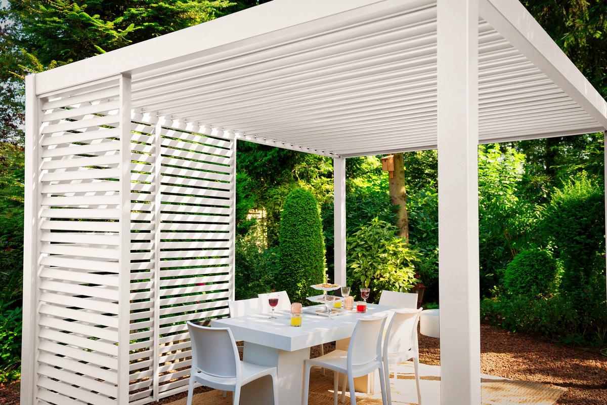 Lamellenteil Deluxe/classic Weiss - Fix - Weiß, MODERN, Metall (123,5/240/10cm) - Gardenson