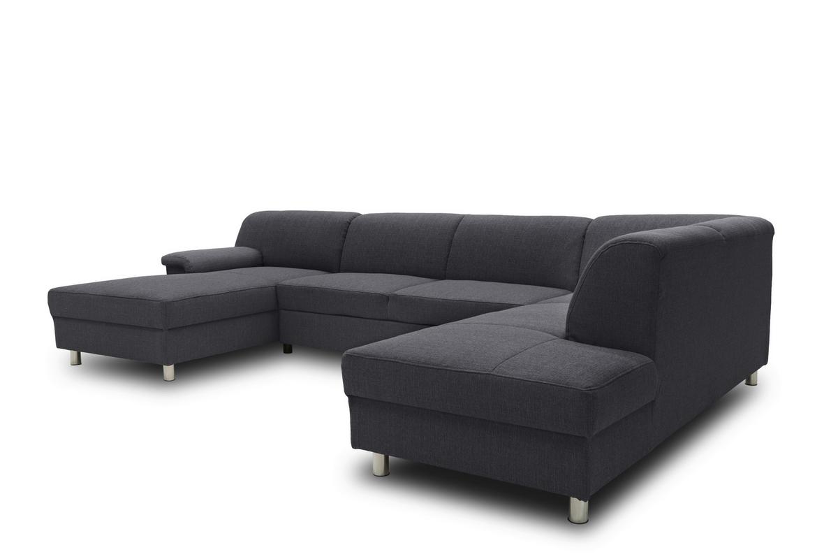 Wohnlandschaft Jamie Schlammfarben - Chromfarben/Schlammfarben, KONVENTIONELL, Textil (150/308/194cm) - MID.YOU