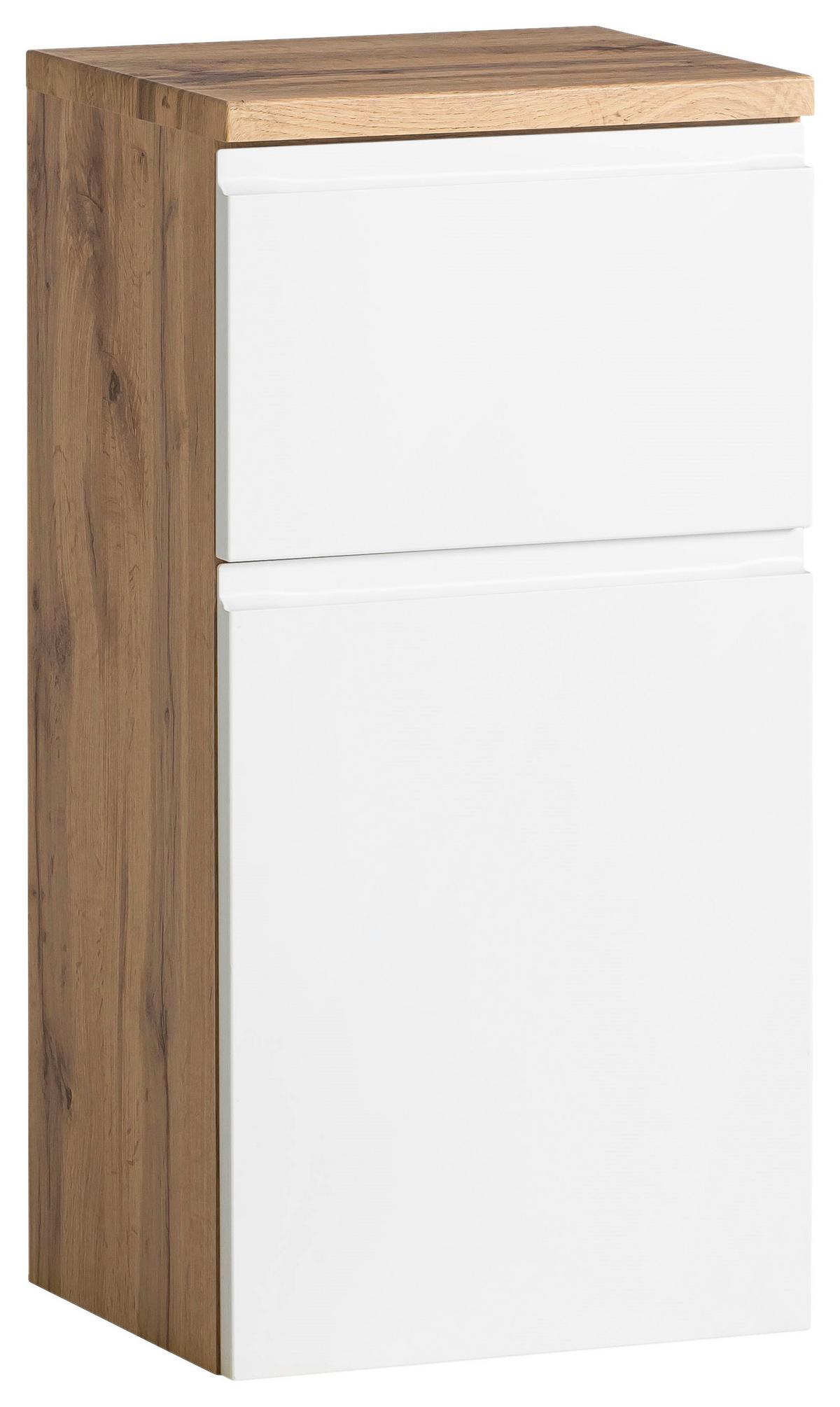 Badezimmer Unterschrank Varese BxH 40x79 cm Weiß/Holz Dekor - Eiche Wotan/Weiß, MODERN, Holzwerkstoff (40/79/35cm) - Held