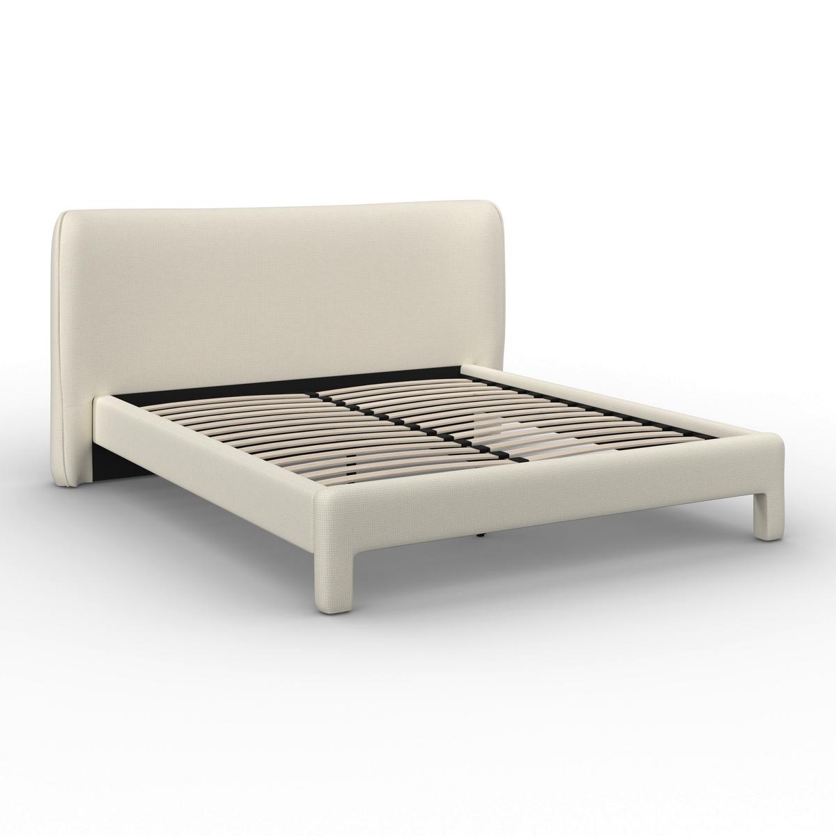 Čalúnená posteľ VALION 160x200 cm, slonovinová - slonovinová/prírodná farba, Modern, kov/drevo (160/200cm) - Bessagi Home