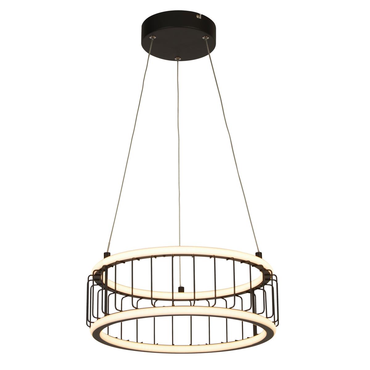 Led-hängeleuchte Circolo 54213-1bk - Schwarz, Design, Kunststoff/Metall (38/150cm)