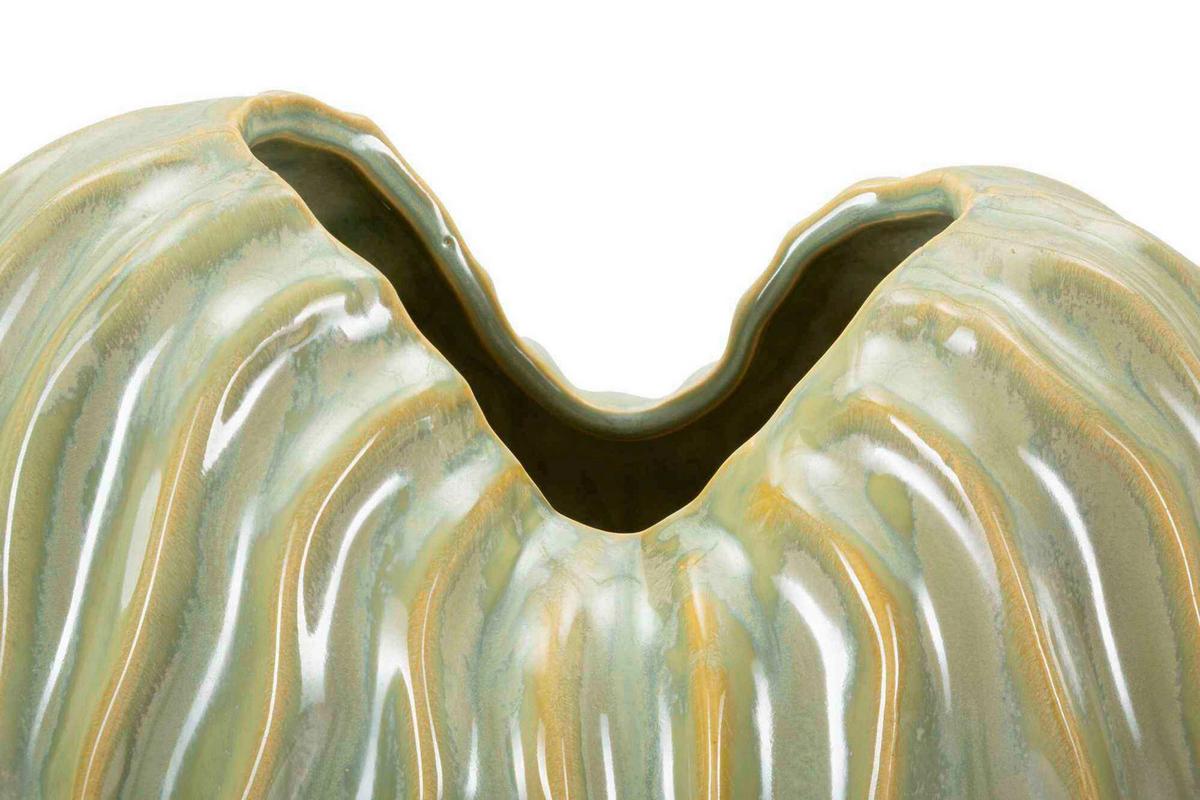 Vase Venice Grün B: 22 cm - Grün, Basics, Keramik (22/39 /10cm)