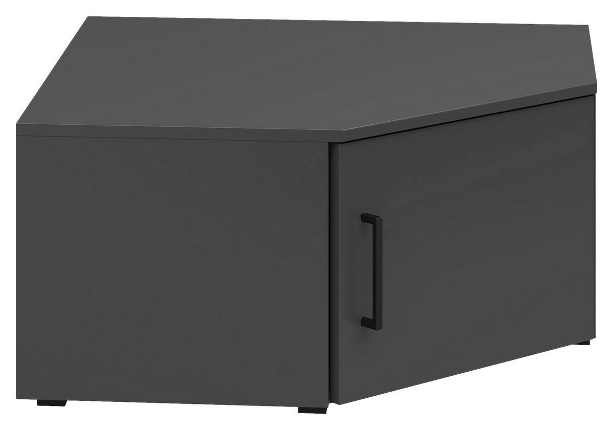 Nadstavec na skriňu MULTISTAURAUM š: 101 cm - čierna/grafitová, Modern, kompozitné drevo/plast (71,5/71,5cm)