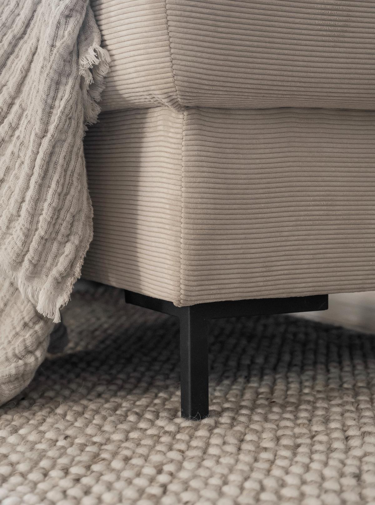 Ecksofa Lofty Lilly Beige S: 236x148cm - Beige/Schwarz, Design, Textil (236/148cm) - MID.YOU