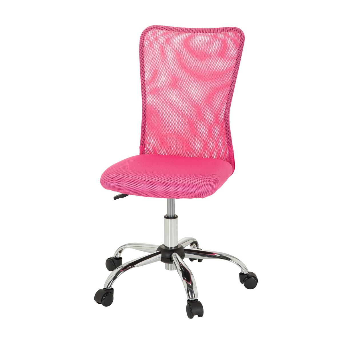 Jugenddrehstuhl Kiddy Net Pink Bis 60 Kg - Chromfarben/Pink, Basics, Kunststoff/Textil (54/88/54cm) - MID.YOU