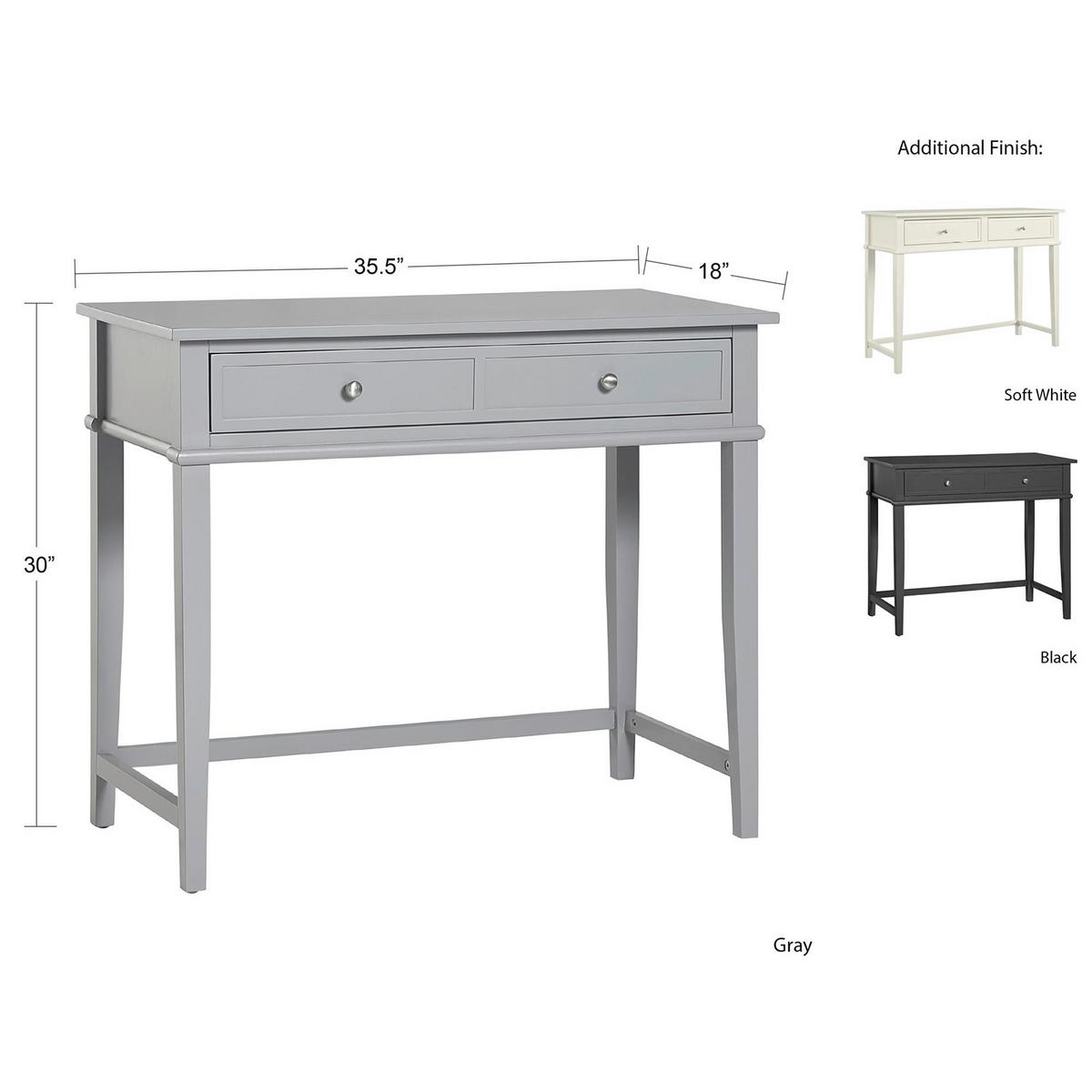 Schreibtisch Franklin Weiß L: 89cm - Weiß, Design, Holzwerkstoff (89/75/45cm) - MID.YOU