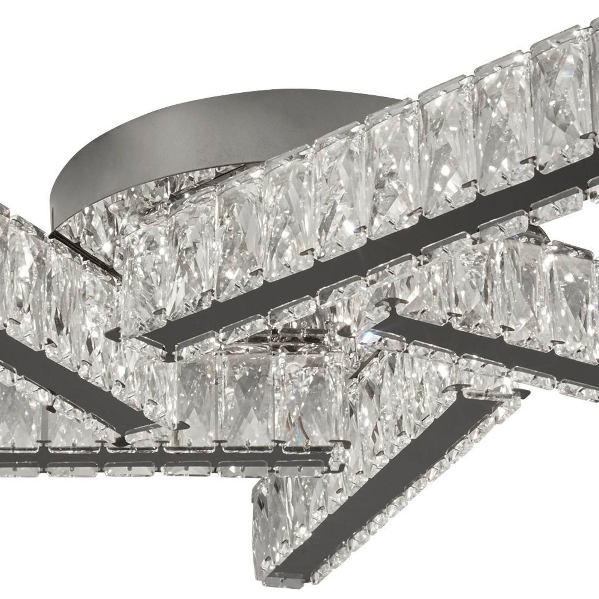 LED-Deckenleuchte Clover 8125-5cc - Klar/Chromfarben, Design, Glas/Metall (51/9/51cm)