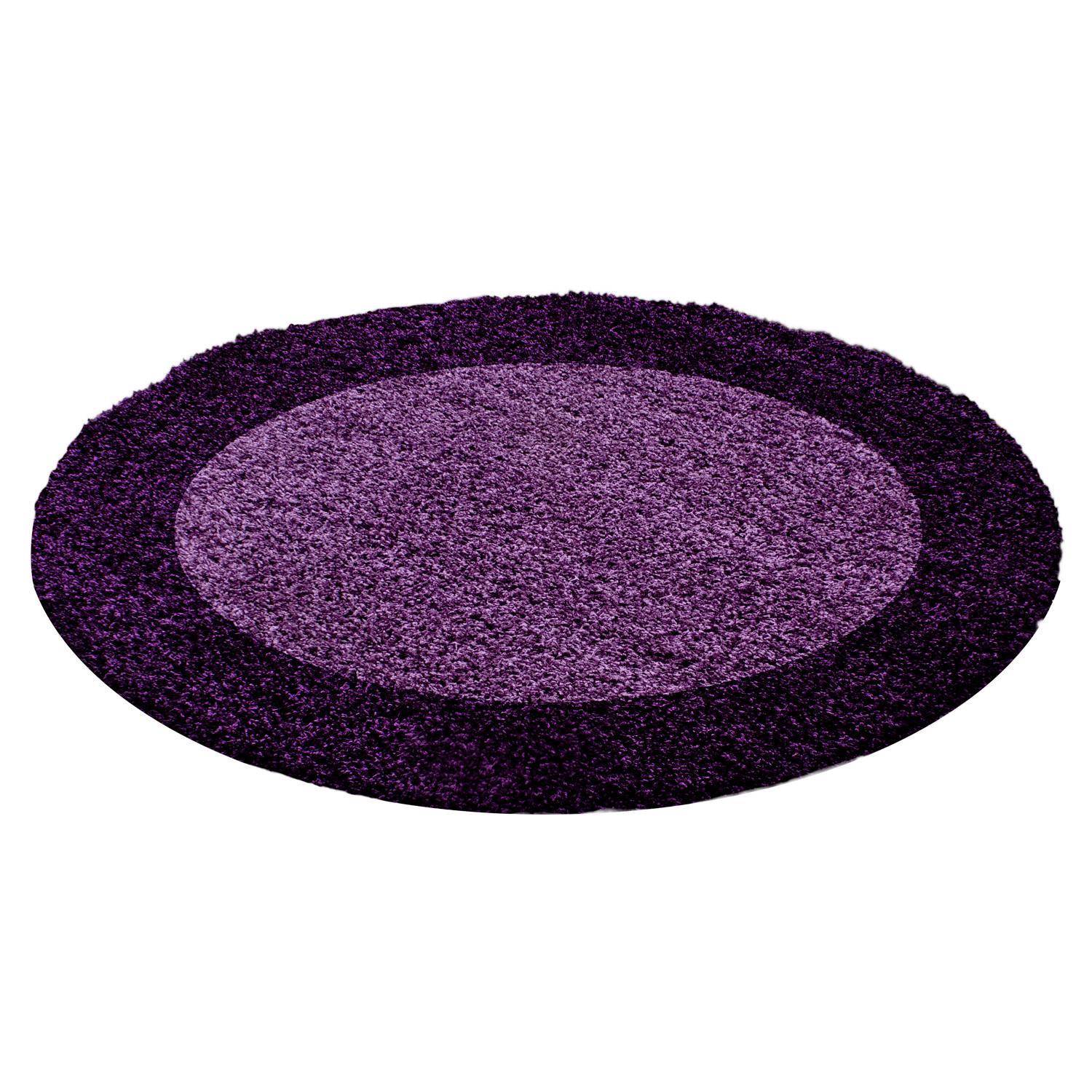 Hochflor Teppich Lila Life Rund Ø 120 cm