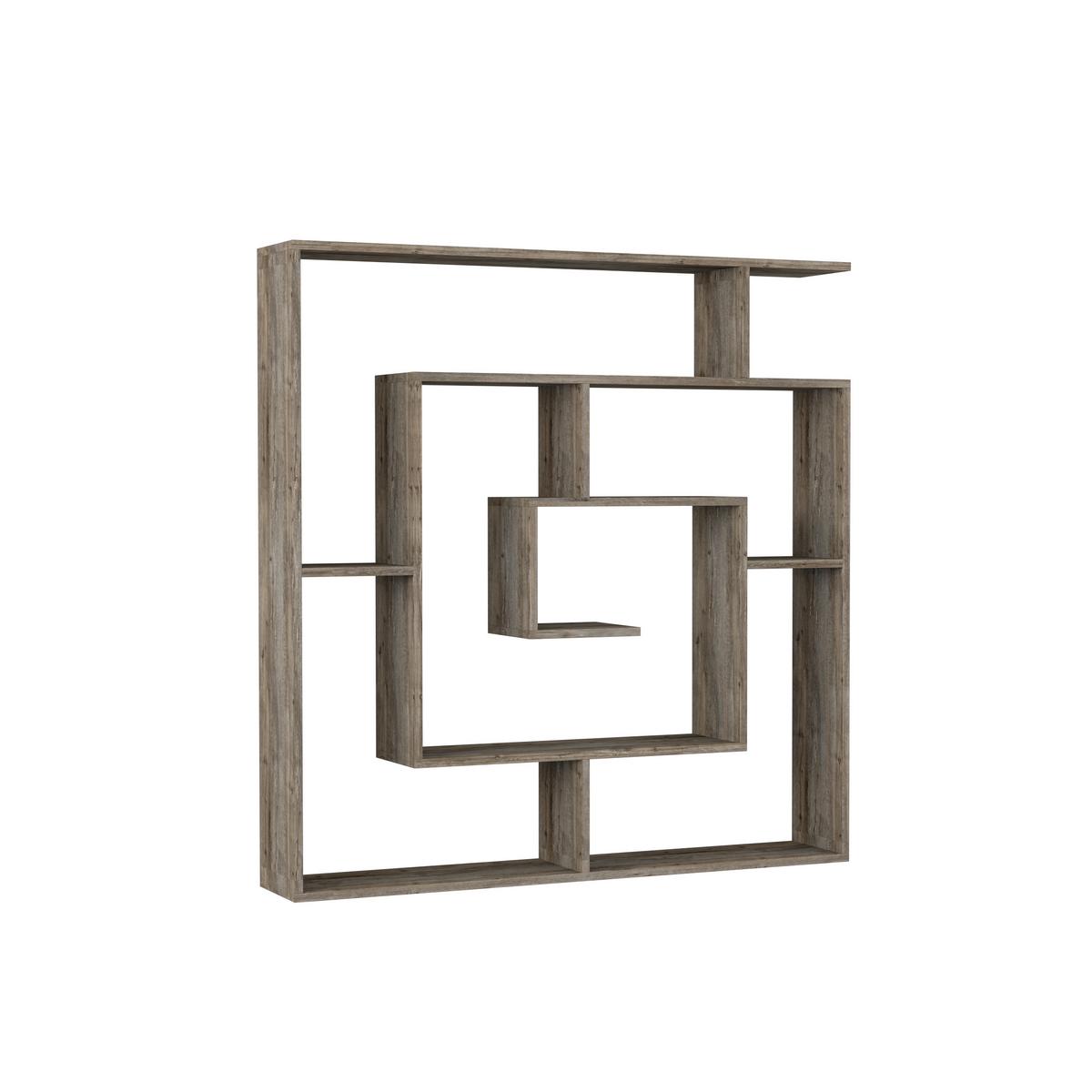 Bücherwand Labirent Eiche Dunkel B: 125 cm - Eiche dunkel, Design, Holzwerkstoff (125/129/22cm) - Livetastic