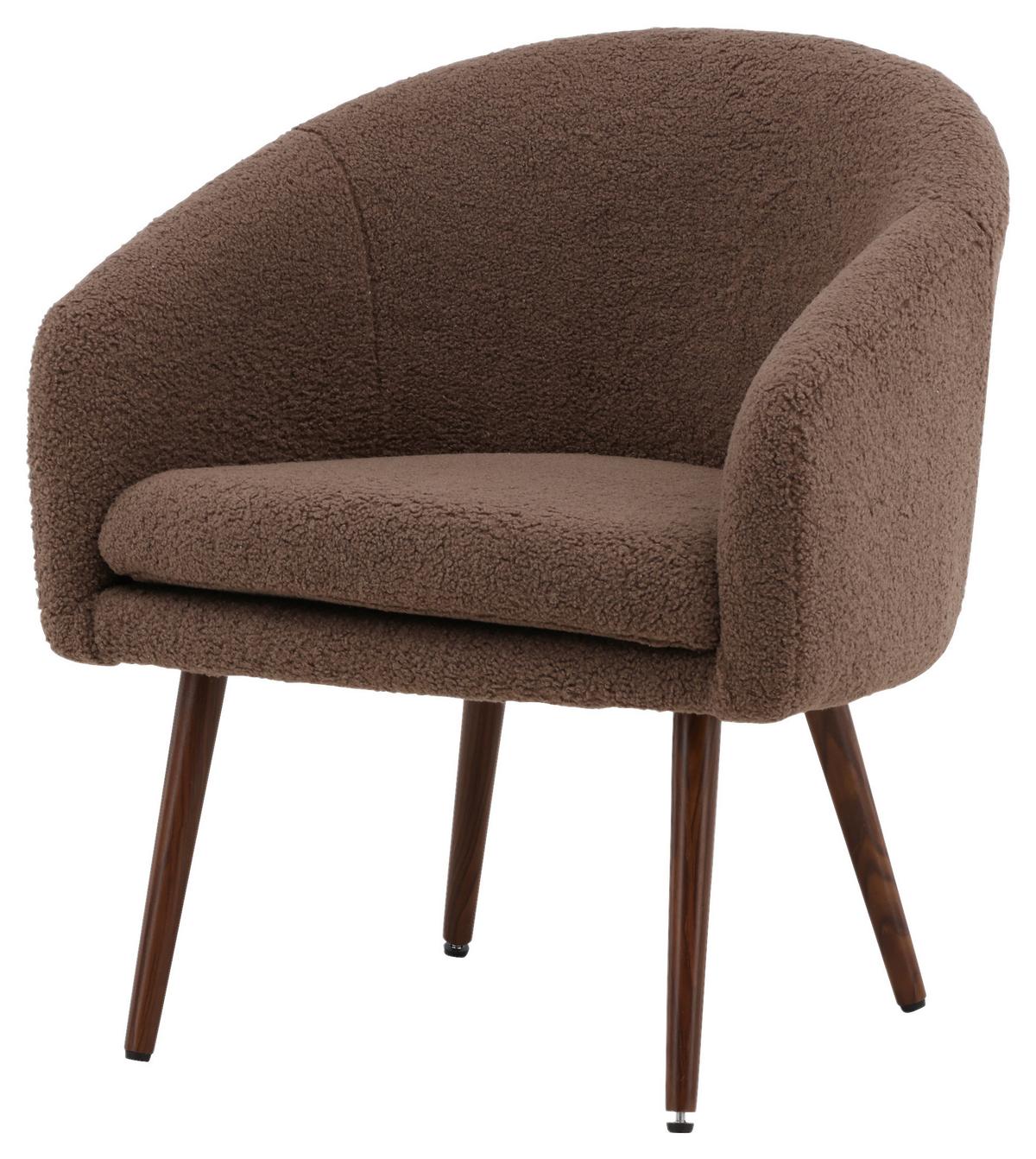 Sessel Wanda, Braun B: 68 cm - Braun, Design, Textil/Metall (68/75/63cm) - Livetastic