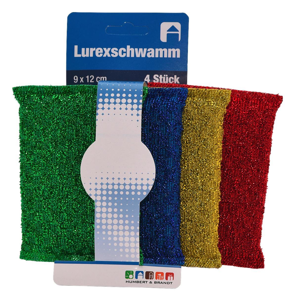 Szivacs Lurex - Sárga/Sötétzöld, Basics, Textil (12/10/8cm)