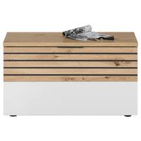 Garderobenbank Milan Bxhxt: 85x48x38 Cm Eiche Dekor - Dunkelgrau/Silberfarben, Design, Holzwerkstoff (85/48/38cm) - MID.YOU