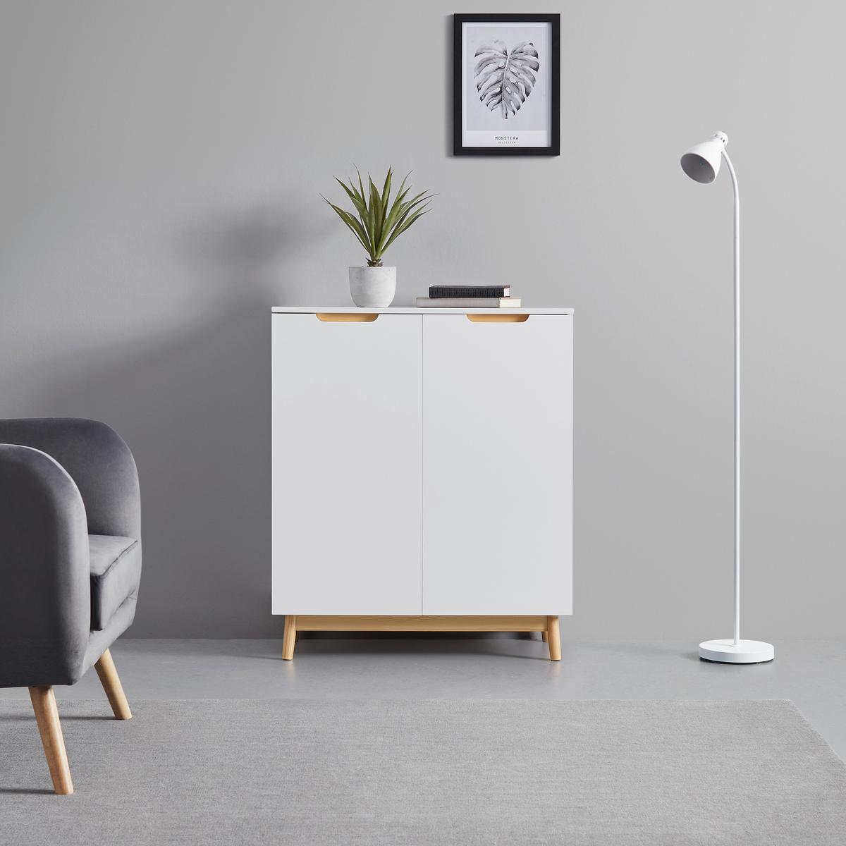 Komoda NICOLE - bílá/barvy borovice, Moderní, dřevo (80/94,5/38cm) - Modern Living