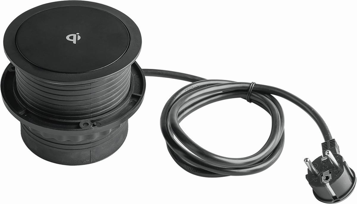 Steckdosenelement Ekotech Schwarz - Schwarz, MODERN, Kunststoff (11,5cm)