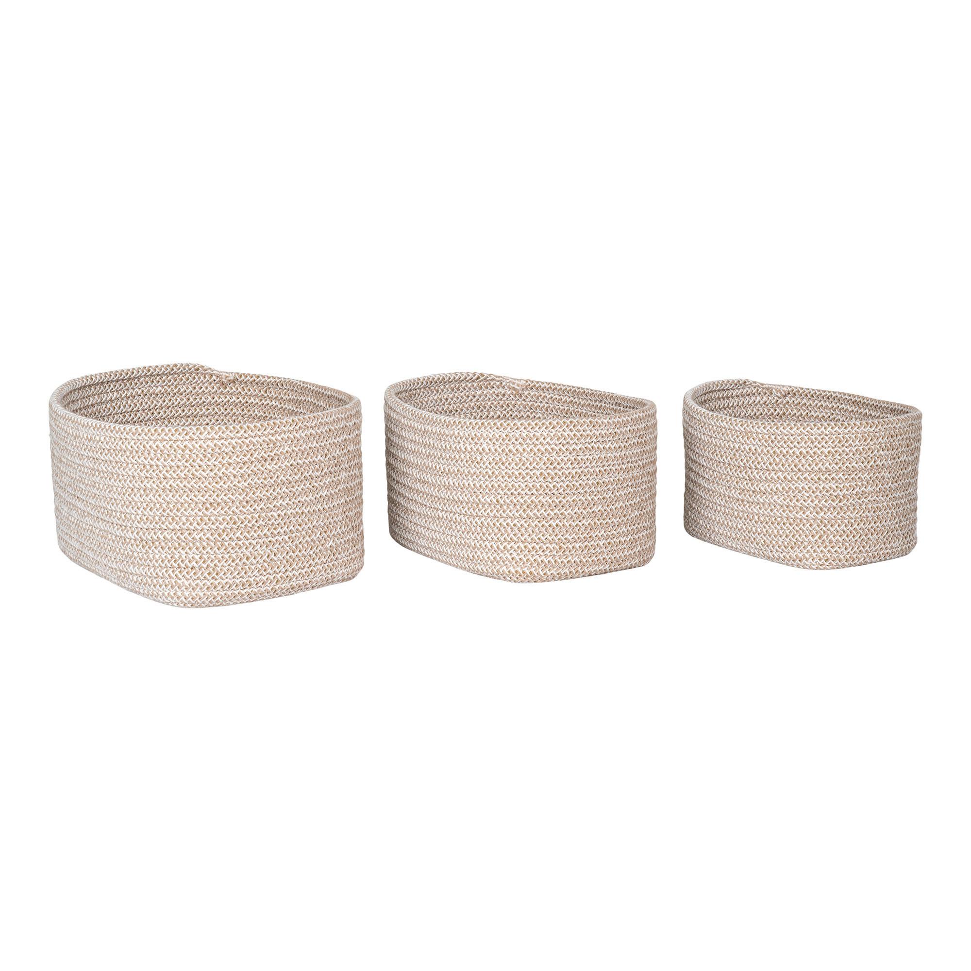 Korbset Beige 3 -Teilig. - Beige, Basics, Textil