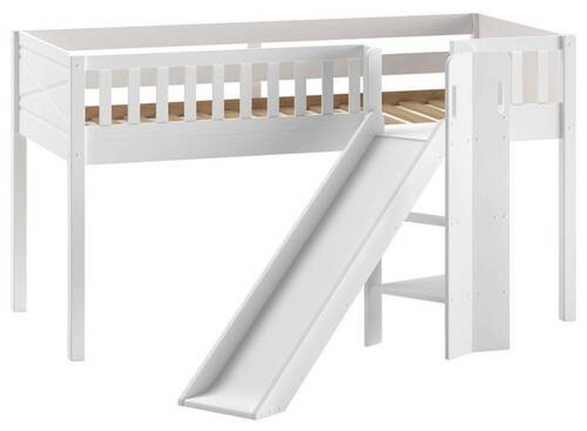 Spielbett Scott - Weiß/Nickelfarben, ROMANTIK / LANDHAUS, Holz (90/200cm) - MID.YOU