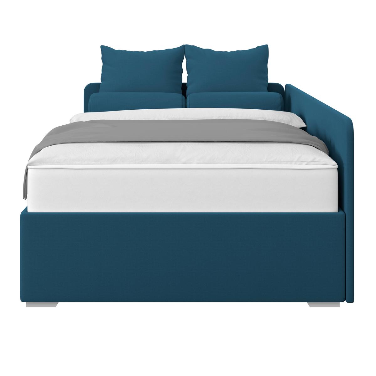 Polsterbett Remi - Chromfarben/Dunkelblau, MODERN, Holz/Textil (140/200cm)