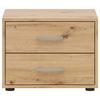 Nachtkästchen Smart II Eiche Dekor, 2 Laden, B: 50cm - Silberfarben/Weiß, KONVENTIONELL, Holzwerkstoff (50/37,7/35cm)