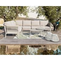 TERASOVÁ SEDACIA SÚPRAVA ALVINA - krémová, Modern, kov/textil (259/74/199cm) - Bessagi Garden