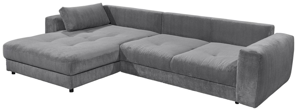 Ecksofa Barura 2s. Urc Anthrazit S: 194/333 cm - Anthrazit/Schwarz, KONVENTIONELL, Holzwerkstoff/Textil (194/333cm) - MID.YOU